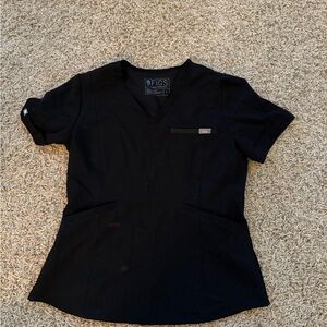 FIGS Women's Black Zinga Top